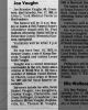 Obituary-VAUGHAN Joe B