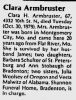 Obituary-ARMBRUSTER Clara (Wirag)