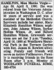 Obituary-HAMILTON M Virgie